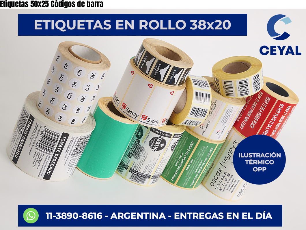 Etiquetas 50×25 Códigos de barra