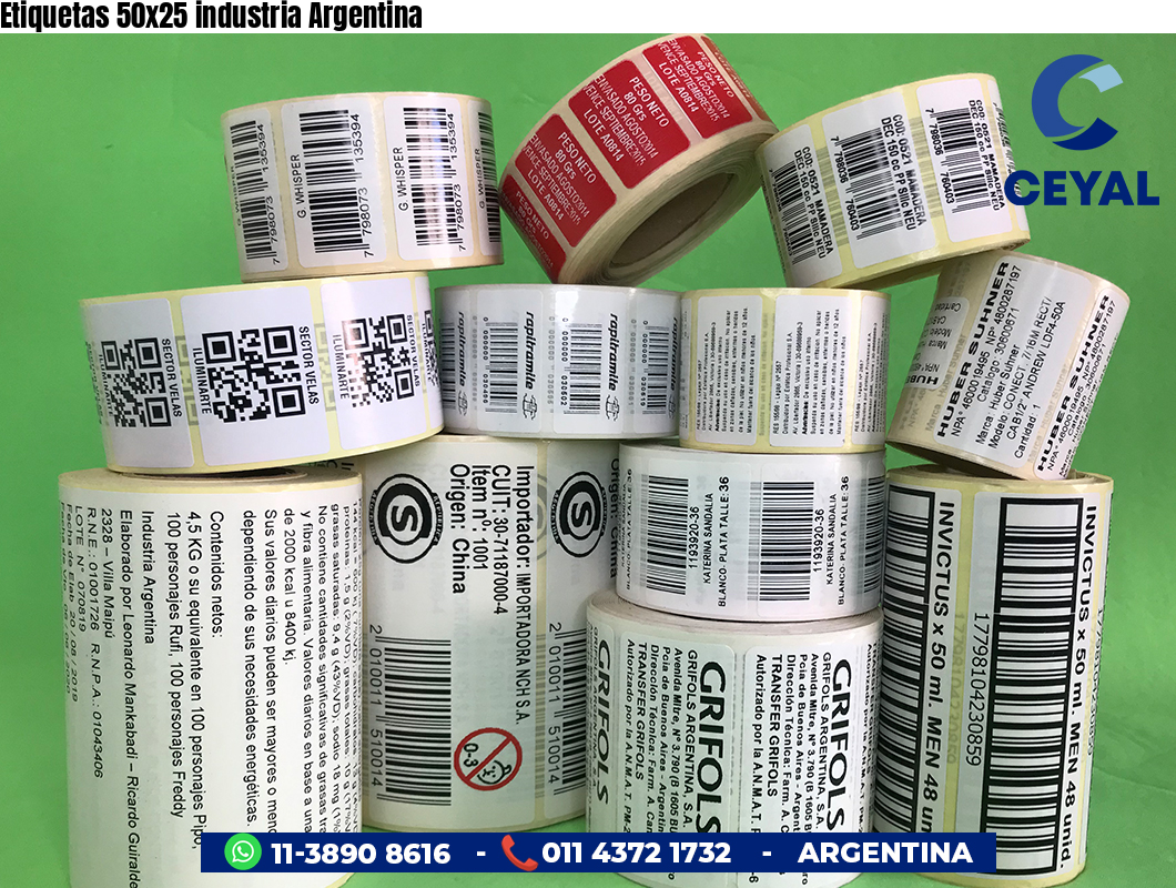 Etiquetas 50x25 industria Argentina