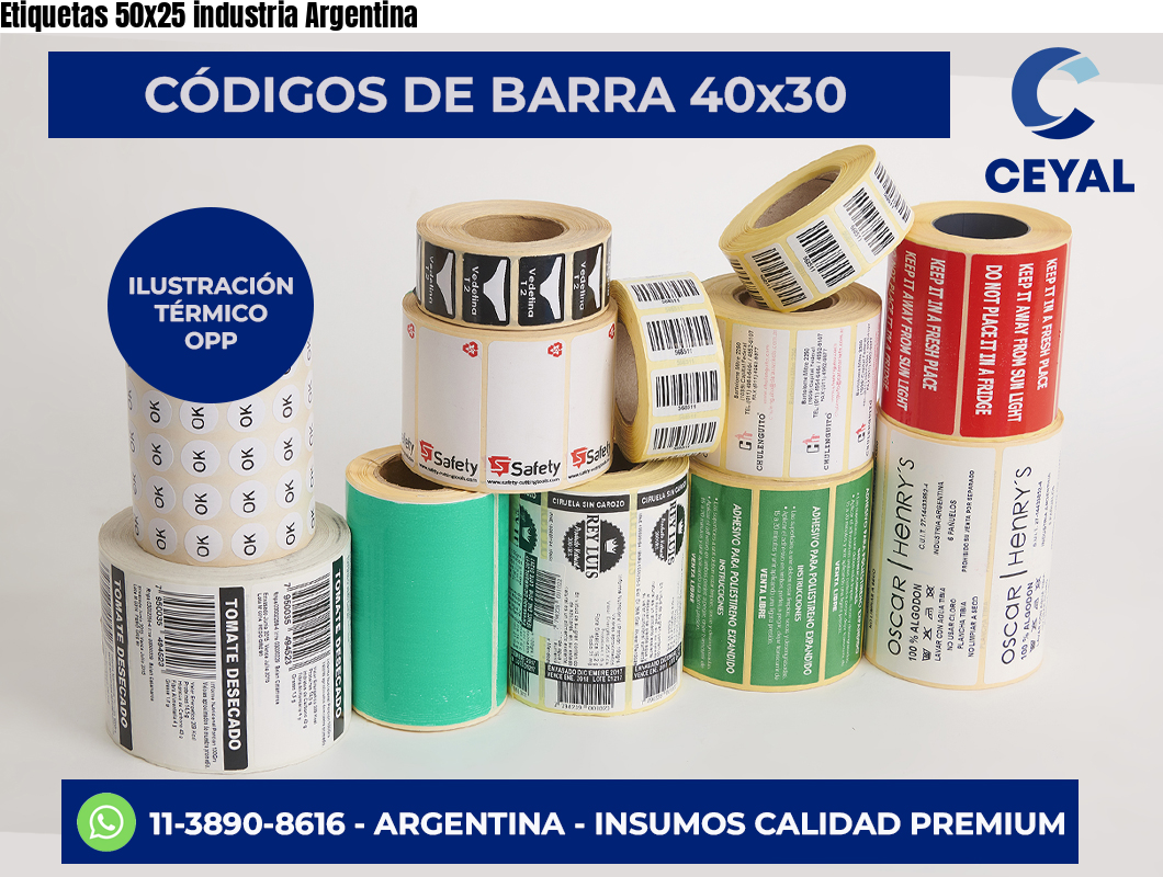 Etiquetas 50x25 industria Argentina