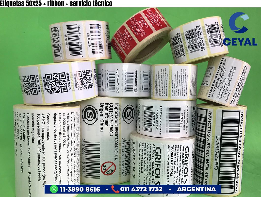 Etiquetas 50x25   ribbon   servicio técnico