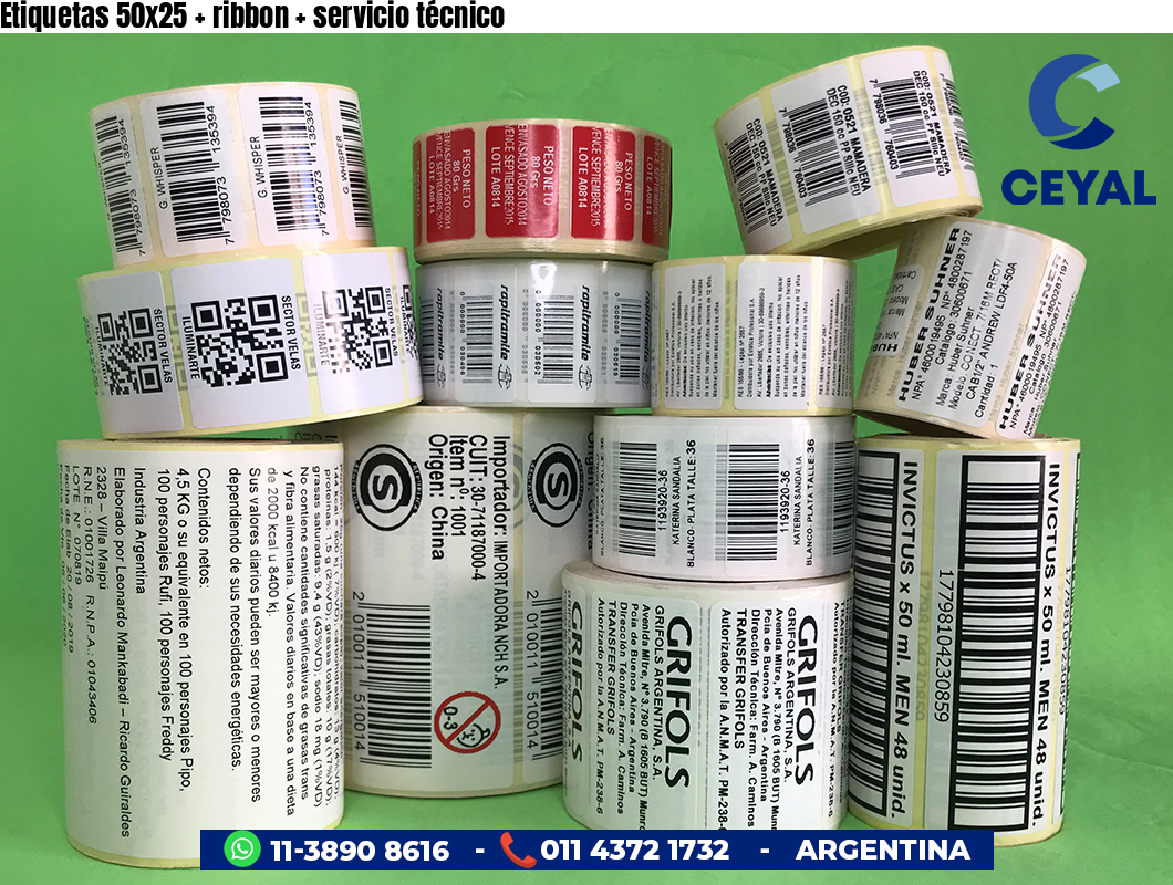 Etiquetas 50x25   ribbon   servicio técnico