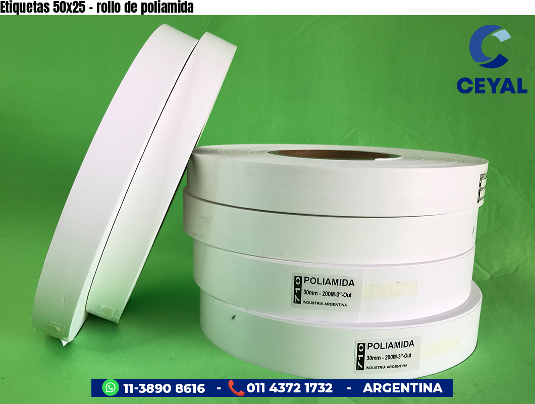 Etiquetas 50x25 - rollo de poliamida