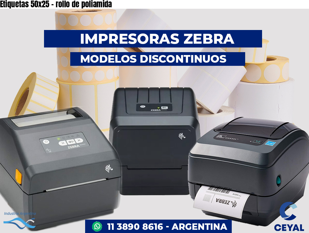 Etiquetas 50x25 - rollo de poliamida