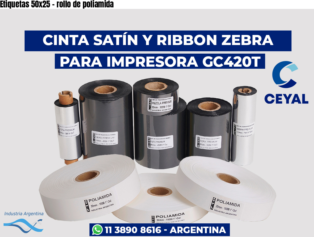Etiquetas 50×25 – rollo de poliamida