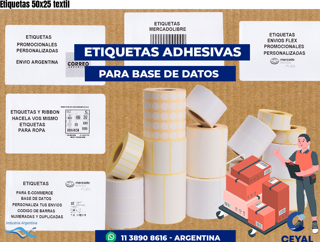 Etiquetas 50x25 textil
