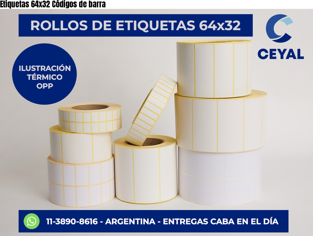 Etiquetas 64×32 Códigos de barra