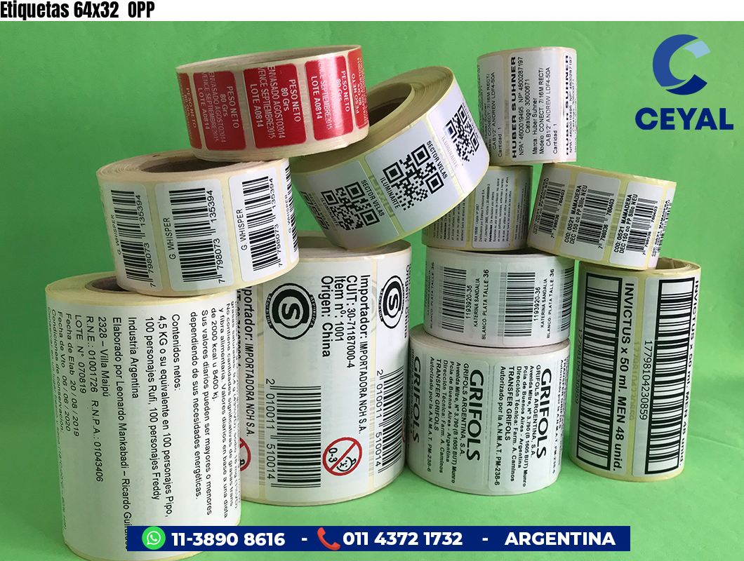 Etiquetas 64x32 OPP