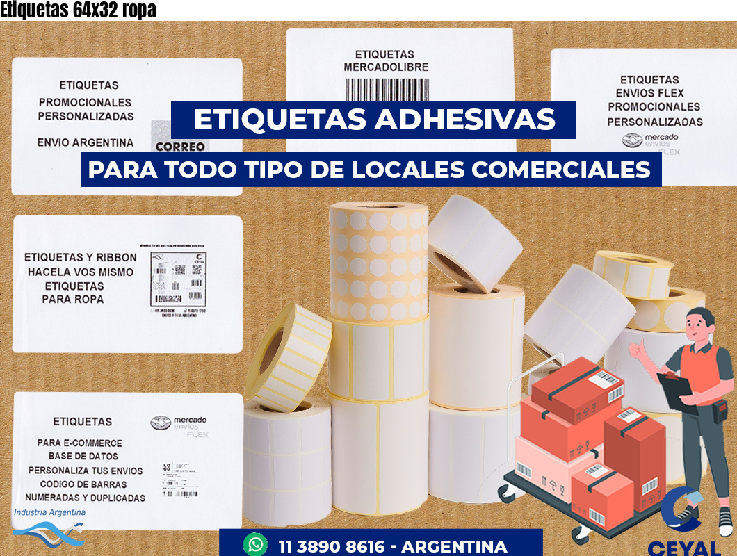 Etiquetas 64x32 ropa