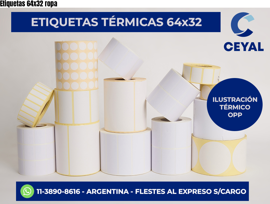 Etiquetas 64×32 ropa