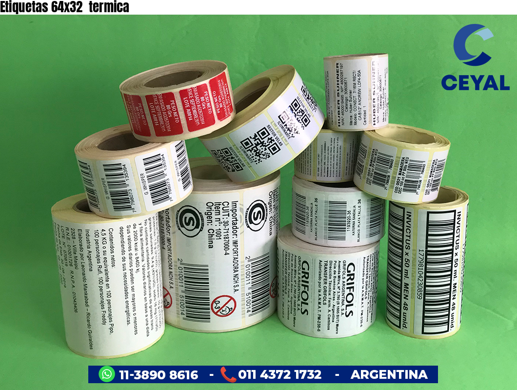 Etiquetas 64x32 termica