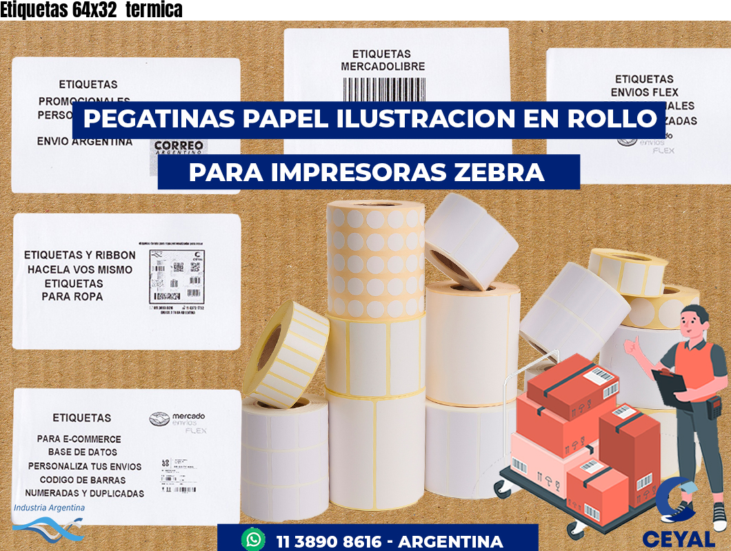 Etiquetas 64x32 termica