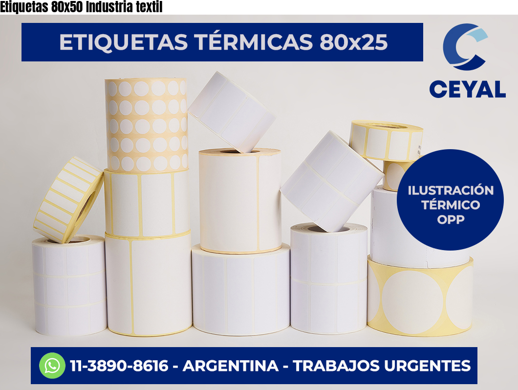 Etiquetas 80×50 Industria textil