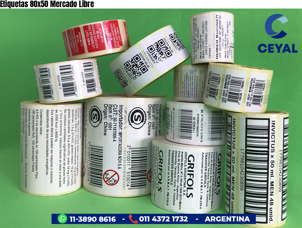 Etiquetas 80x50 Mercado Libre