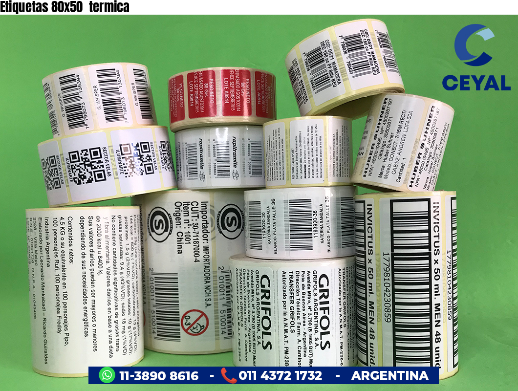 Etiquetas 80x50 termica