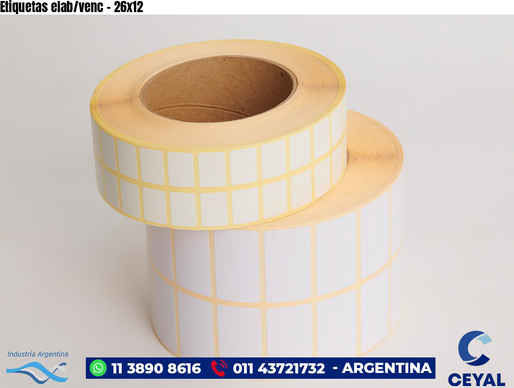 Etiquetas elab/venc - 26x12