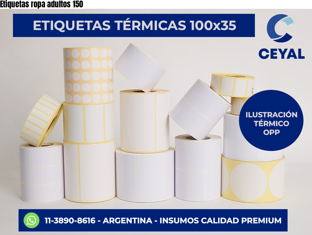 Etiquetas ropa adultos 150