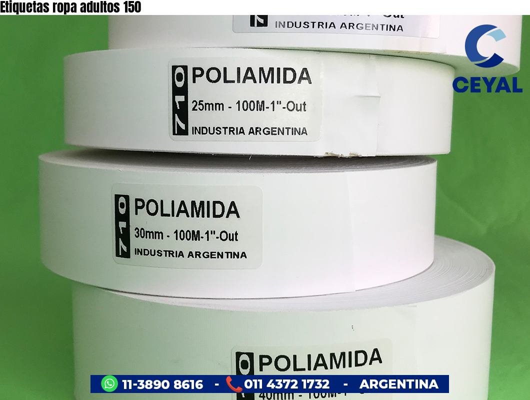 Etiquetas ropa adultos 150