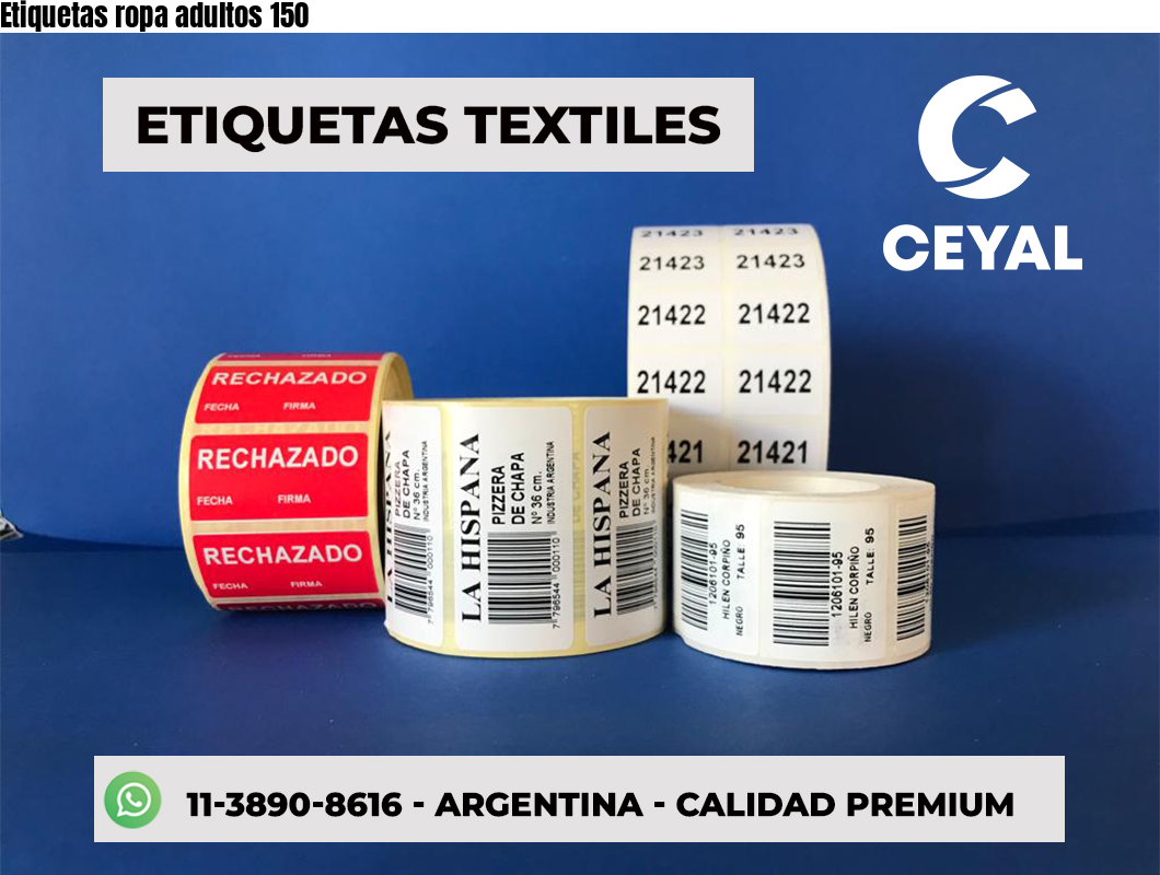 Etiquetas ropa adultos 150