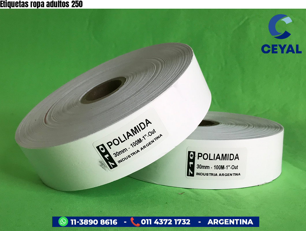 Etiquetas ropa adultos 250