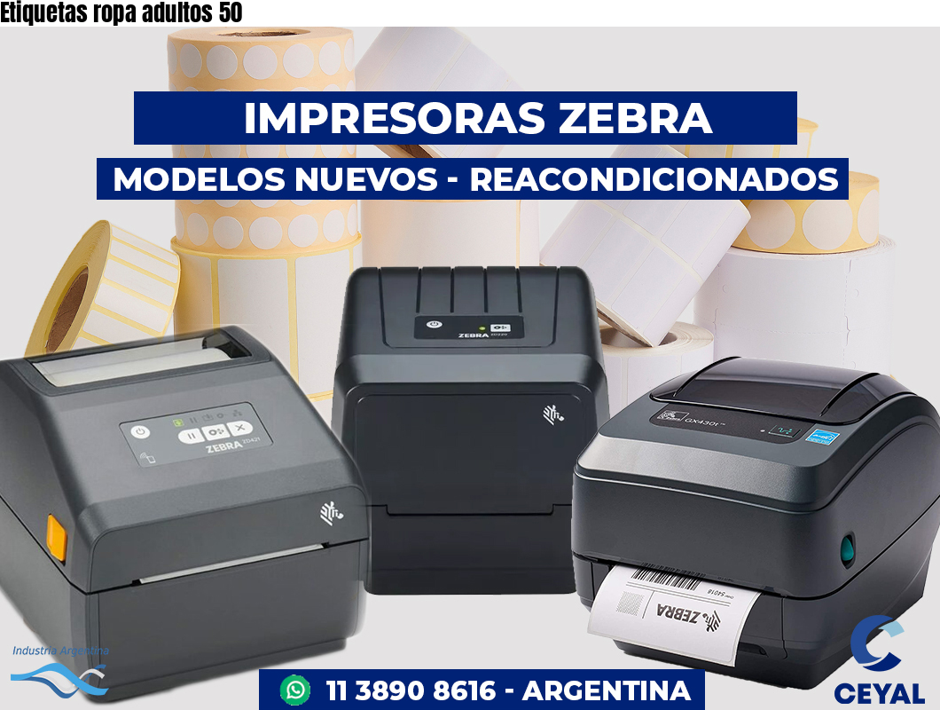 Etiquetas ropa adultos 50