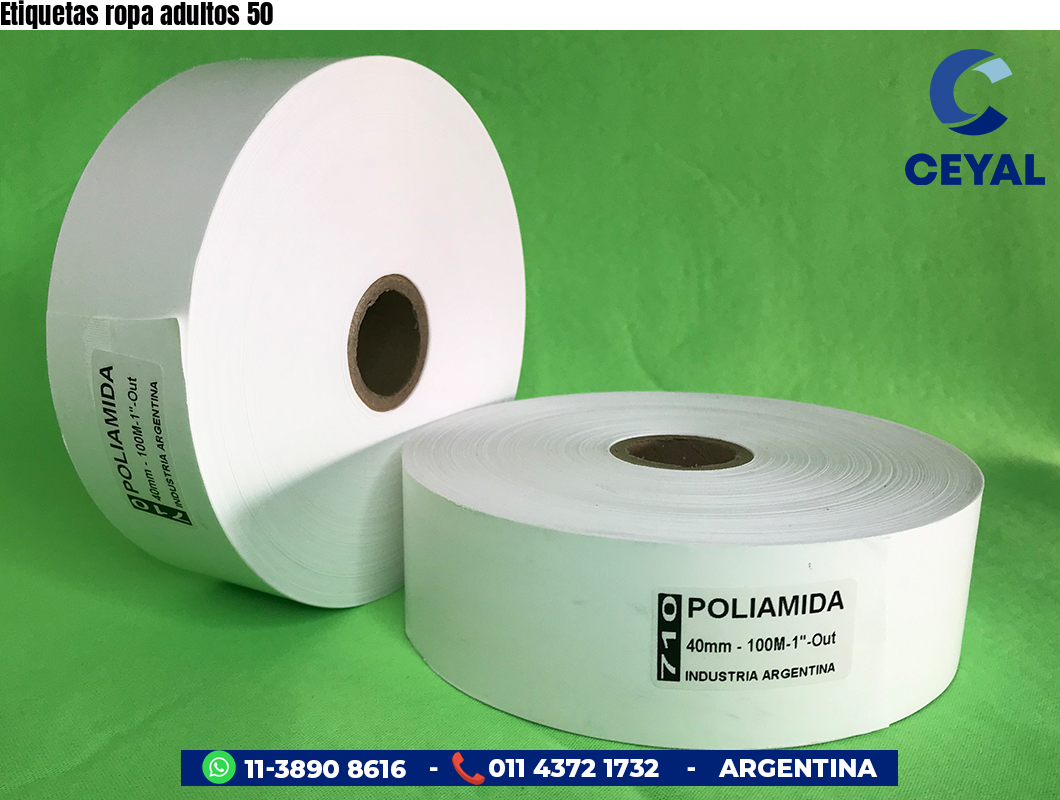Etiquetas ropa adultos 50