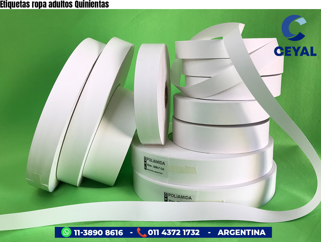 Etiquetas ropa adultos Quinientas