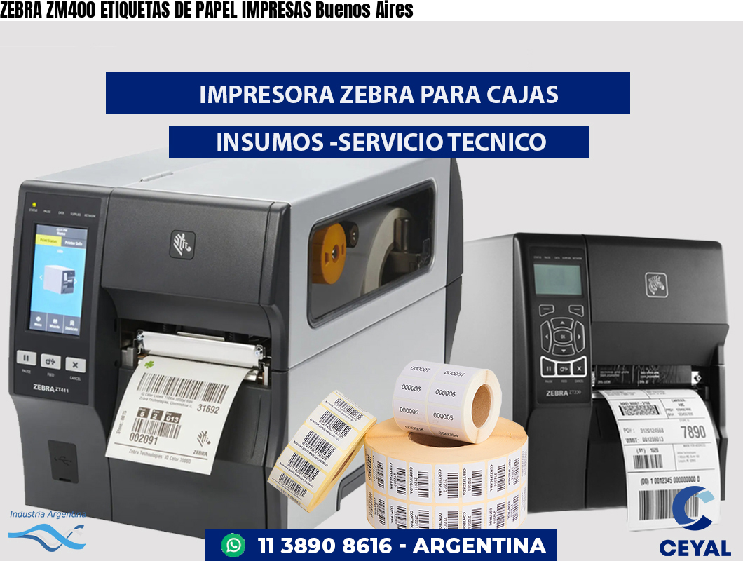 ZEBRA ZM400 ETIQUETAS DE PAPEL IMPRESAS Buenos Aires