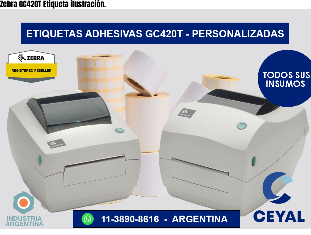 Zebra GC420T Etiqueta ilustración.