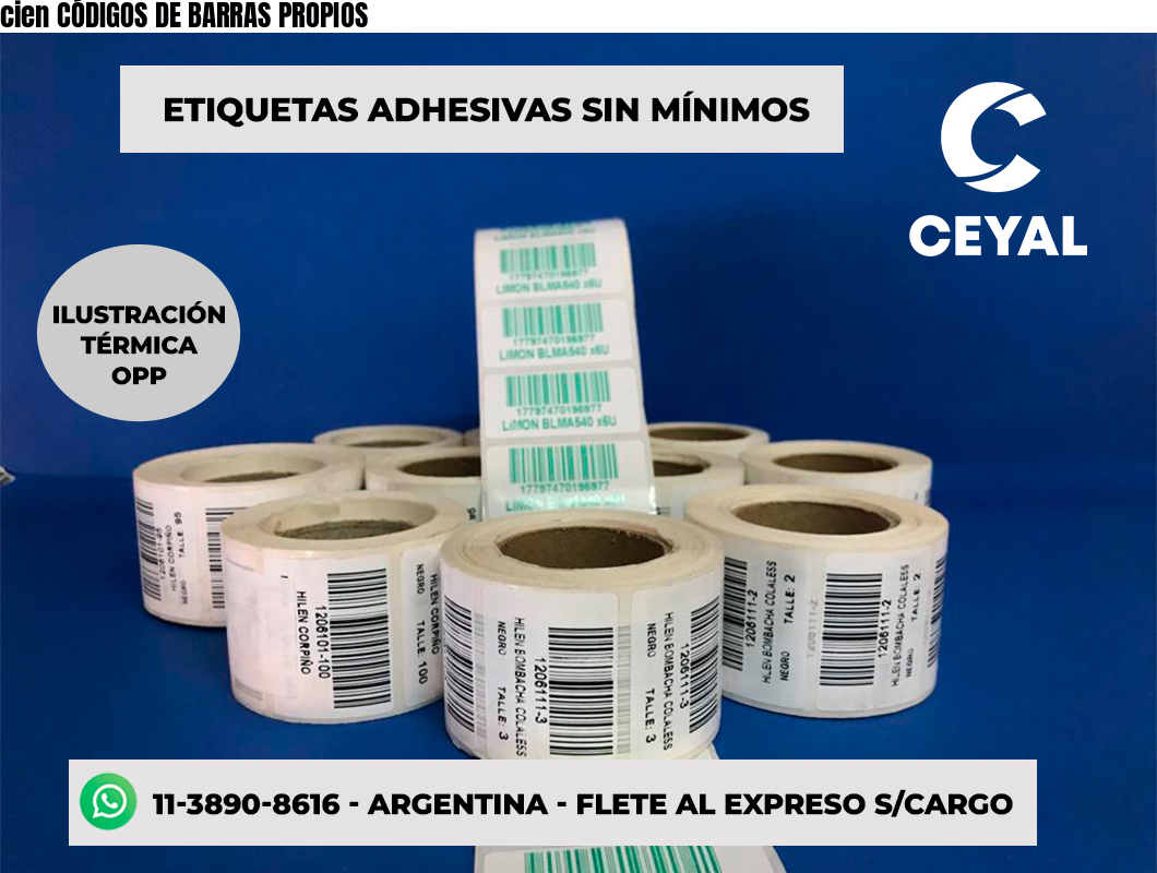 cien CÓDIGOS DE BARRAS PROPIOS