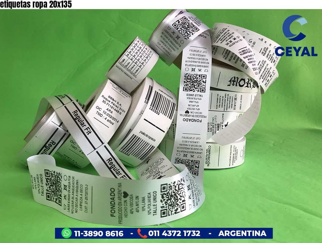 etiquetas ropa 20x135