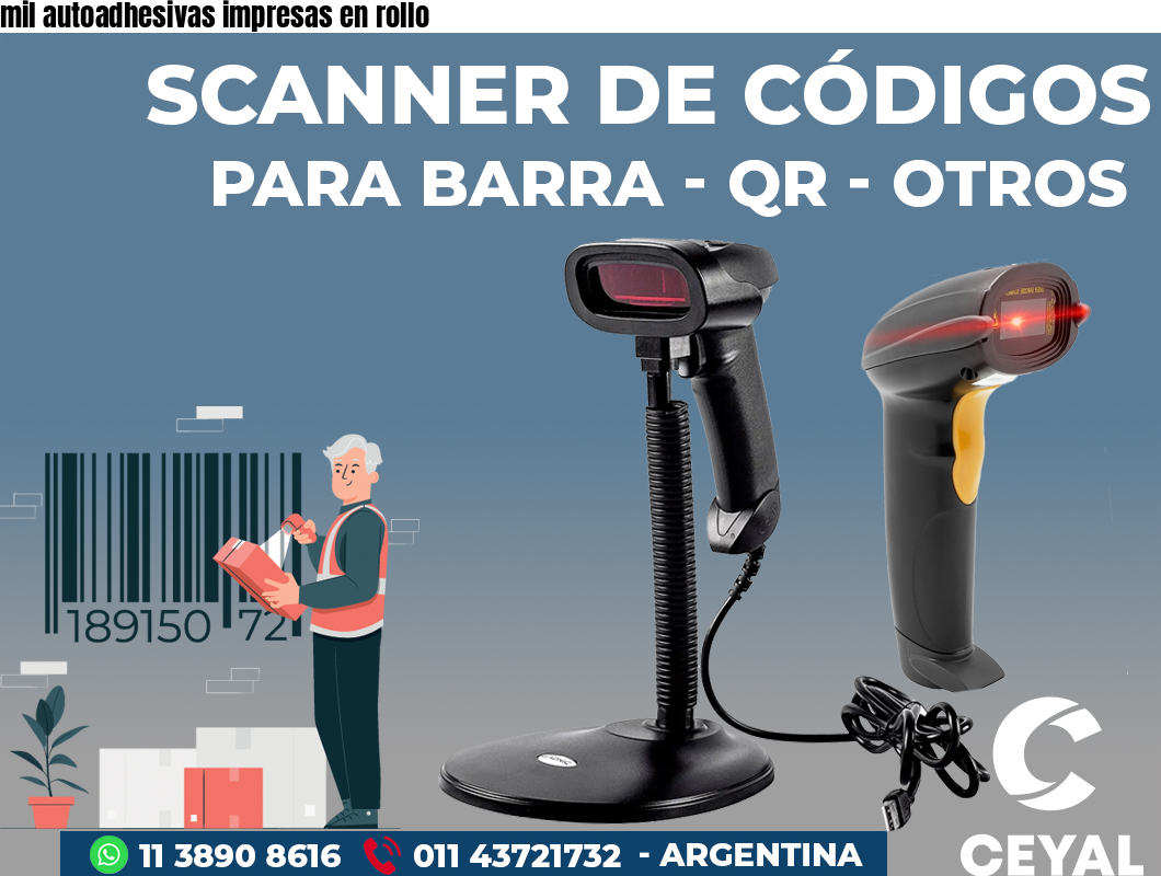mil autoadhesivas impresas en rollo