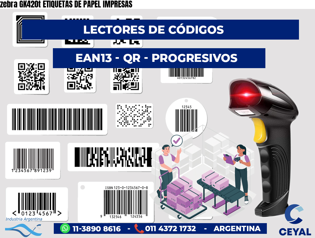 zebra GK420t ETIQUETAS DE PAPEL IMPRESAS