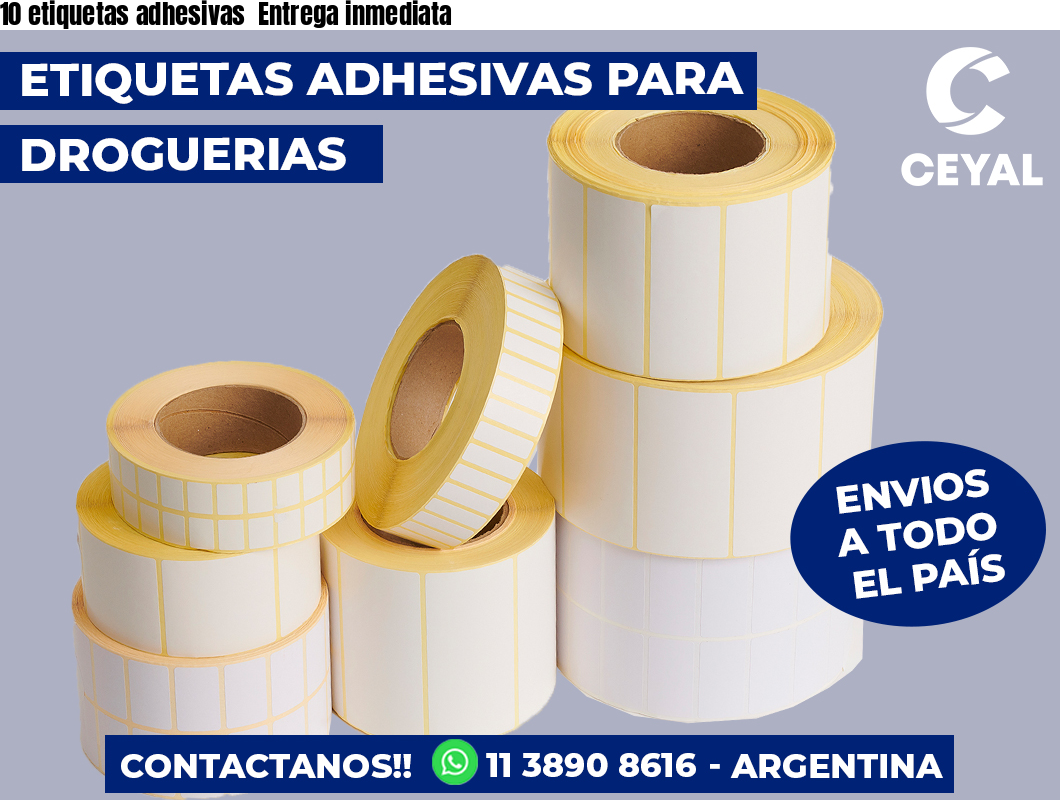 10 etiquetas adhesivas Entrega inmediata