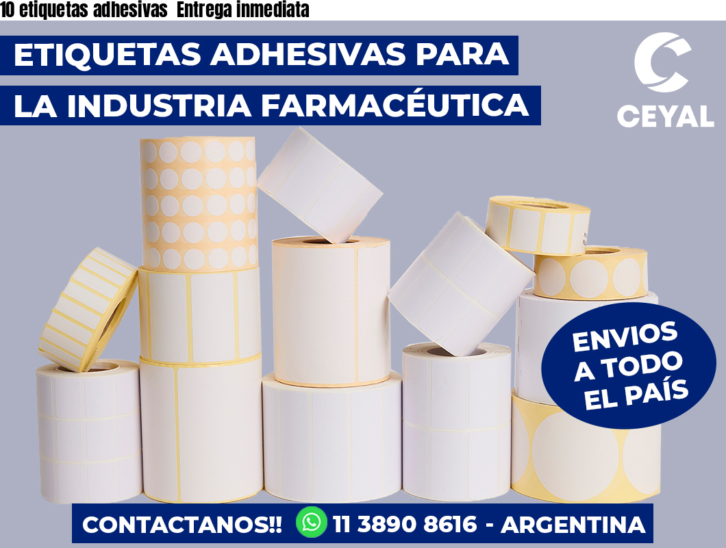 10 etiquetas adhesivas  Entrega inmediata