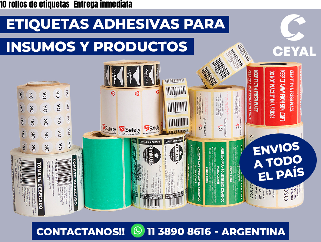 10 rollos de etiquetas Entrega inmediata
