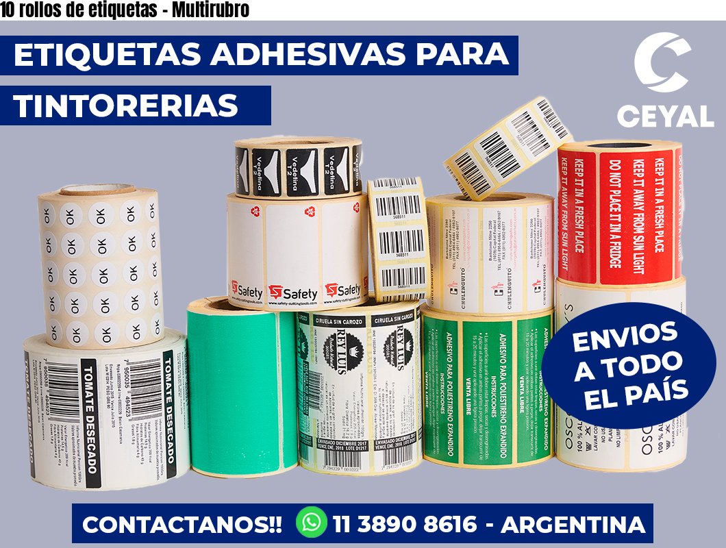 10 rollos de etiquetas - Multirubro