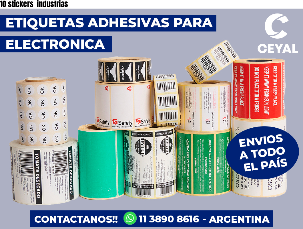 10 stickers  industrias