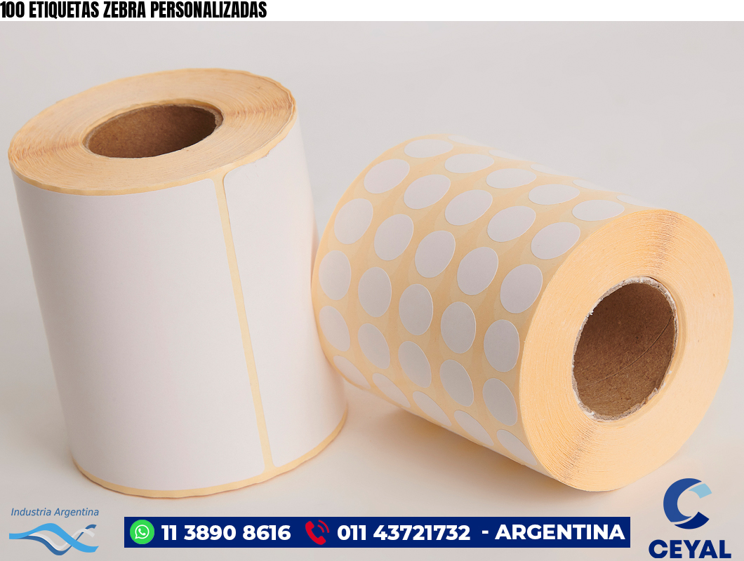 100 ETIQUETAS ZEBRA PERSONALIZADAS
