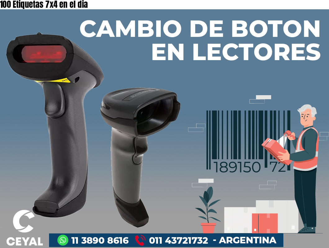 100 Etiquetas 7x4 en el dia