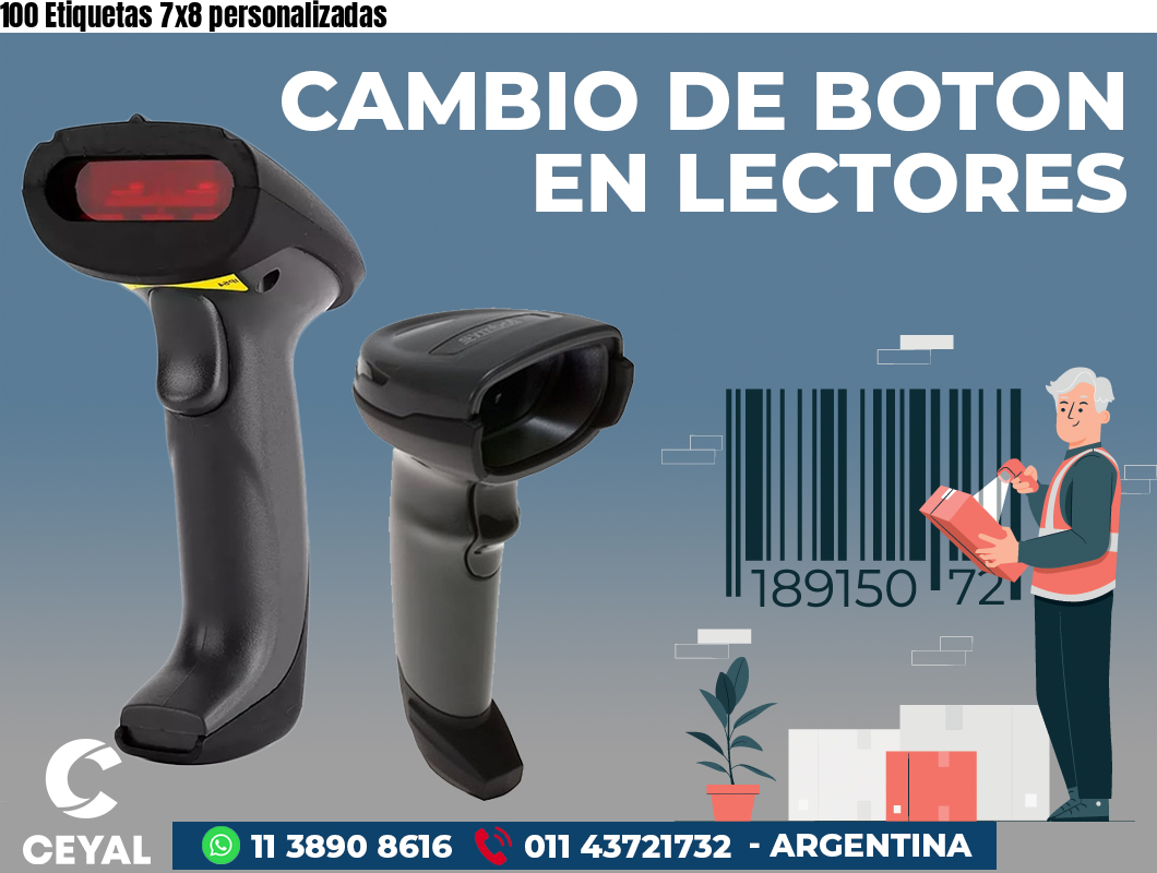 100 Etiquetas 7x8 personalizadas