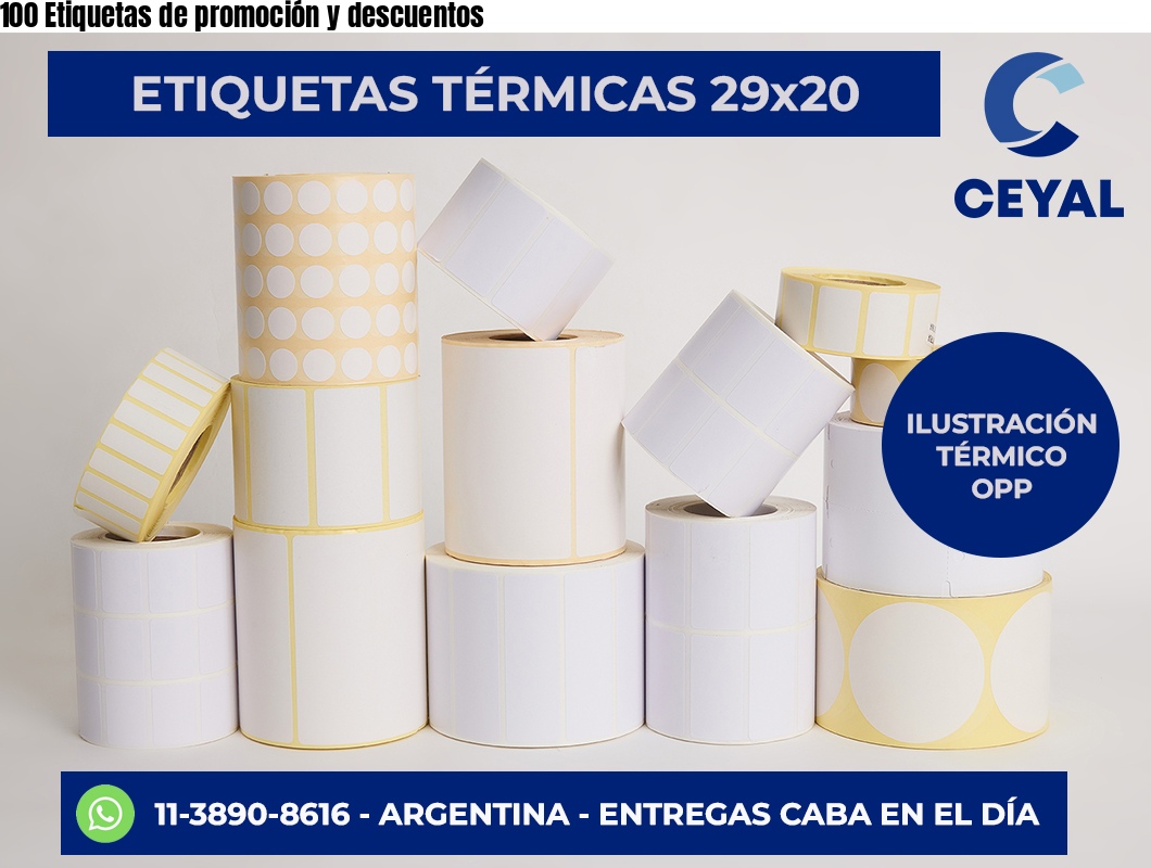 100 Etiquetas de promoción y descuentos