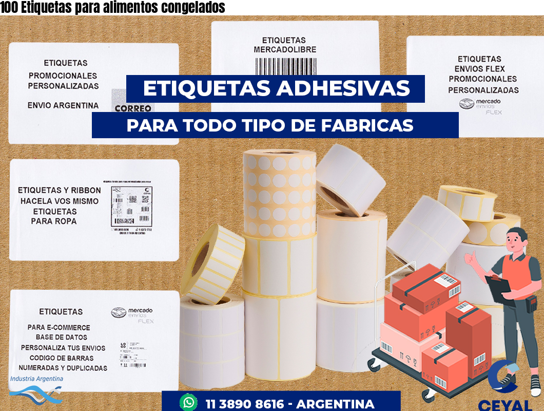 100 Etiquetas para alimentos congelados