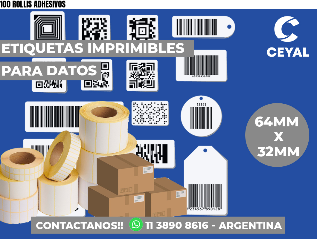 100 ROLLIS ADHESIVOS