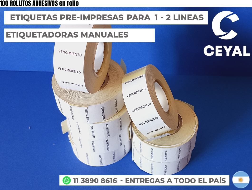 100 ROLLITOS ADHESIVOS en rollo