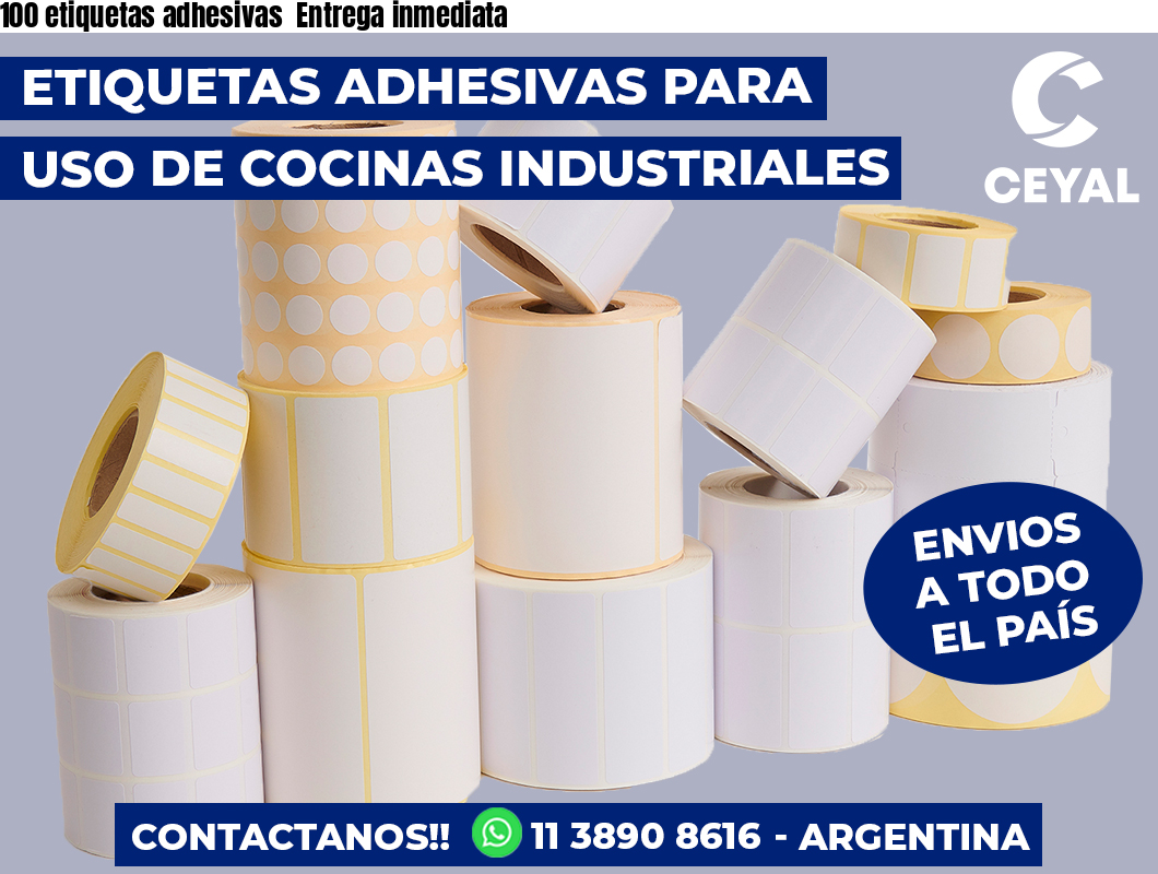 100 etiquetas adhesivas  Entrega inmediata