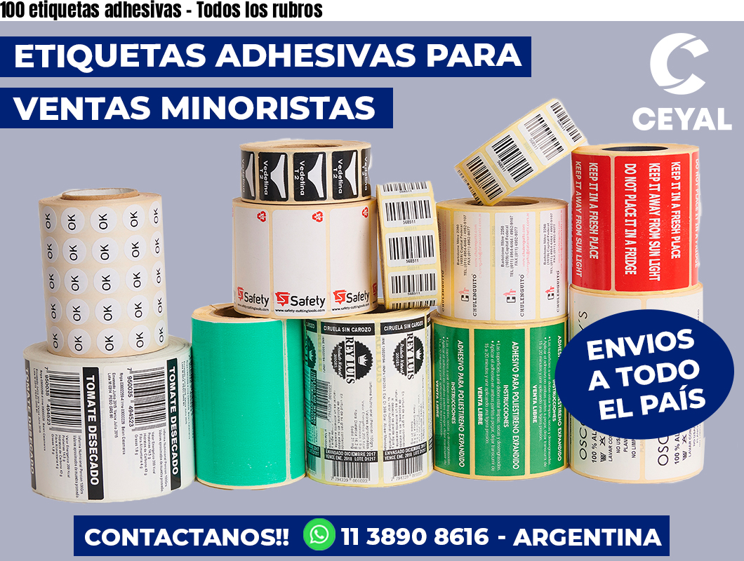 100 etiquetas adhesivas – Todos los rubros