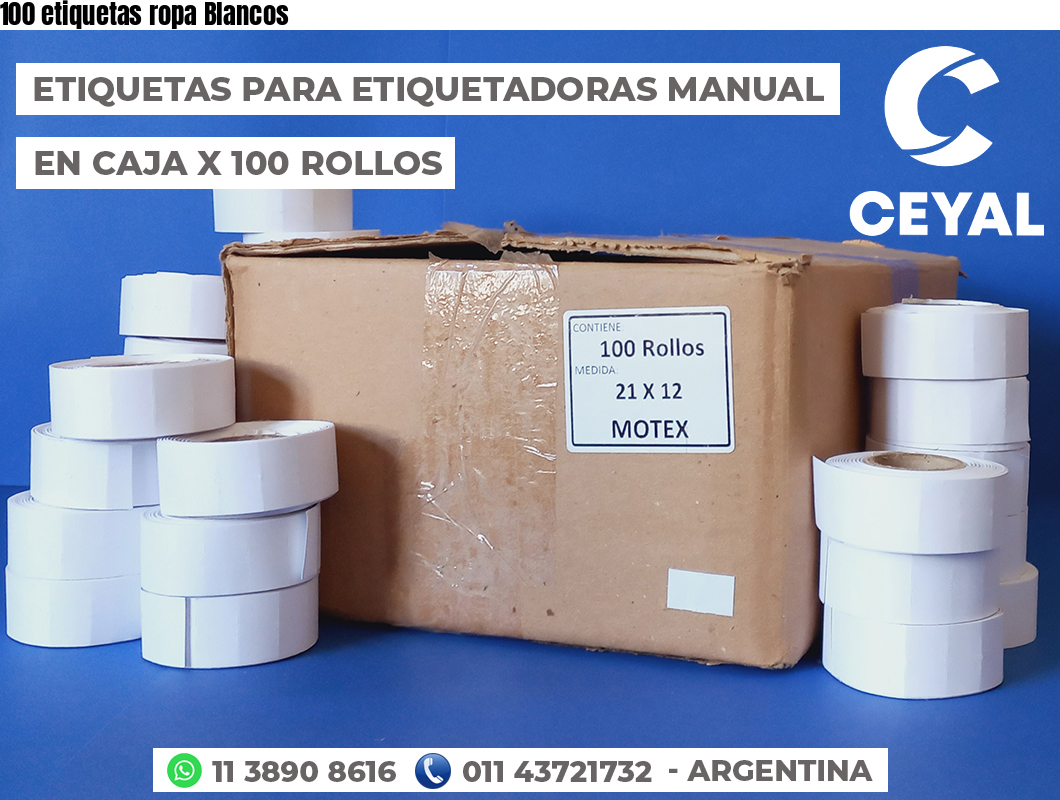 100 etiquetas ropa Blancos
