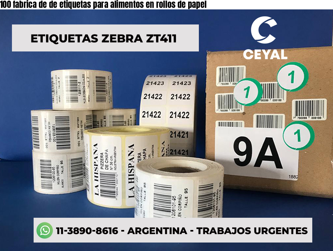 100 fabrica de de etiquetas para alimentos en rollos de papel