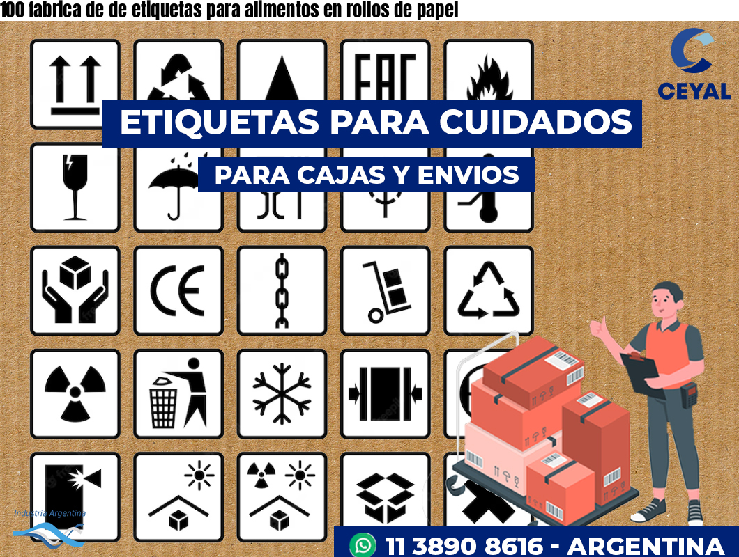 100 fabrica de de etiquetas para alimentos en rollos de papel