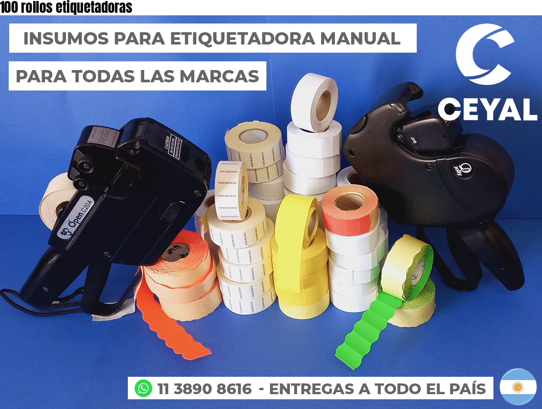 100 rollos etiquetadoras